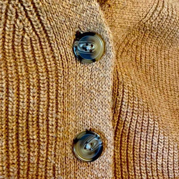 Old Navy Tan Camel Wool Blend Waist Length Button Up Cardigan Size Small - Picture 5 of 7